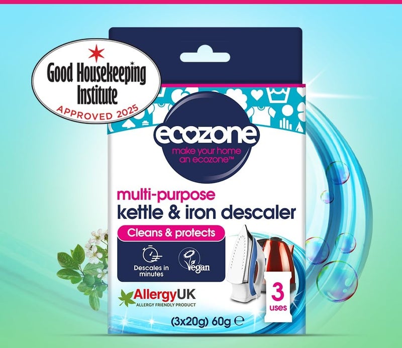 Ecozone Multi-Purpose Kettle & Iron Descaler - 3 Sachets (60g) - Image 2